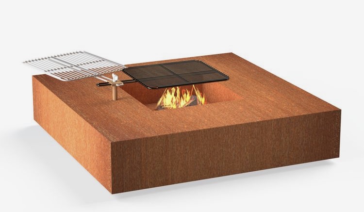 Vuurtafel Forno Cortenstaal Vierkant Grill