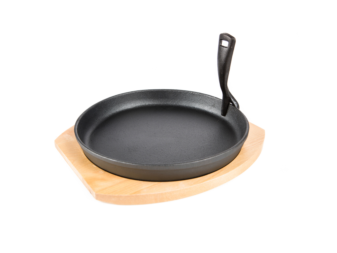 The Bastard Cast Iron Sizzling Plate & Holder